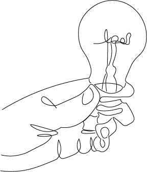 Person with lightbulb idea