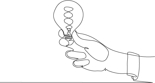 Person with lightbulb idea